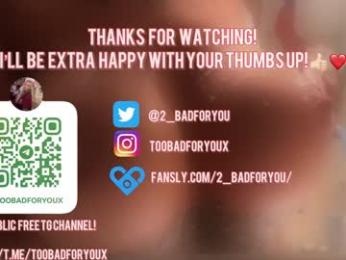 2badforyou — Chaturbate recorded stream image, 28.03.2026 09:50