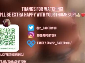 2badforyou — Chaturbate recorded stream image, 06.04.2026 11:20